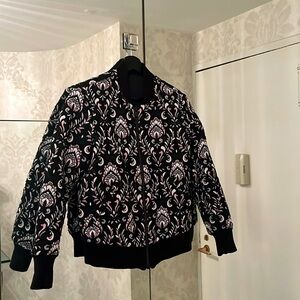 The Kooples - Floral Print Embroidered - Zippered Bomber Jacket - Size XSmall